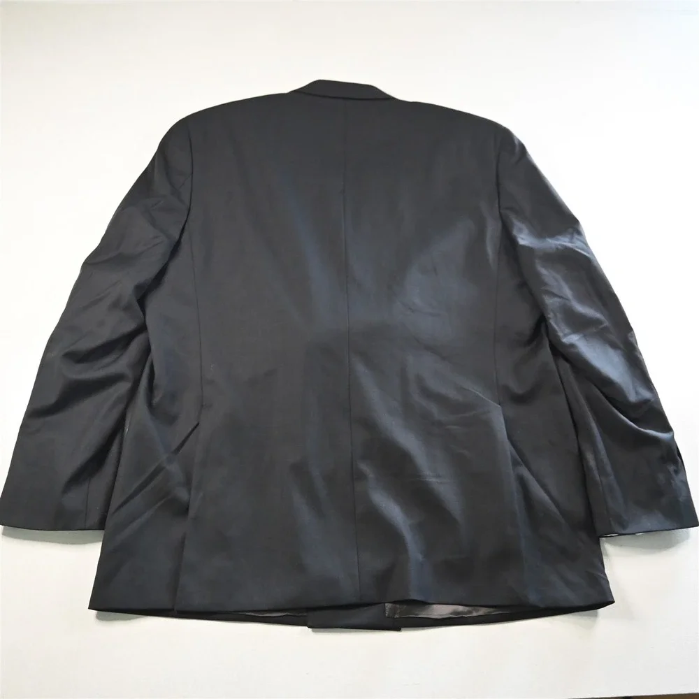 Ralph Lauren 48L 38x36‎ Charcoal Gray 100% Wool Double Breasted Mens Suit